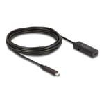 Delock - USB typ C-förlängningskabel - 24 pin USB-C till USB-C/DC-strömuttag - 5 m