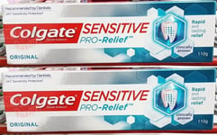 2 x Colgate Sensitive Pro-Relief ORIGINAL Fluoride Toothpaste Health 110g.