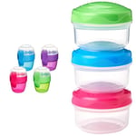 Sistema Snack Capsule To Go | with 2 Compartments & spork | 515 ml | Assorted Colours To Go Mini Bites Assorted Colours, 130 ml, Recyclable with TerraCycle®, 3 Count