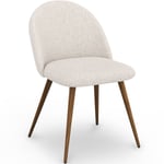 Chaise de salle à manger En Bouclette Fausse Fourrure Tapissée - Boucles Blanches - Scandinave - Evelyne Blanc