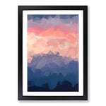 Big Box Art Swiss Mountain in Abstract Framed Wall Art Picture Print Ready to Hang, Black A2 (62 x 45 cm)