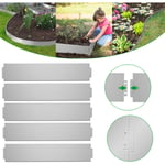 Froadp - 15cm Métal Bordures de Pelouse Galvanisé Bordure de Tonte Longueur 100cm Argent Parterre Palisade Set Barrière de Jardin Anti-Racines,