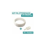 Cloture&jardin - Kit fil d'étendage plastifié blanc 2.75 mm + 1 tendeur N°3