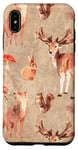 Coque pour iPhone XS Max rustique forêt pays forêt animaux cerf loup écureuil