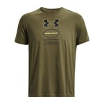 Under Armour Mens UA Branded Gel Stack T-Shirt in Green Polycotton - Size Medium