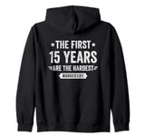 15 Year Wedding Anniversary Married Couples 15th Anniversary Zip Hoodie