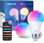 Lepro B1 AI Smart Bulb E27, Music Sync Bluetooth & WiFi Bulb, LLM AI Generated &