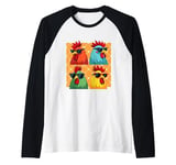 Chicken Sunglasses Animal Farm Funny For Farmer Men Women Raglan Baseball Tee