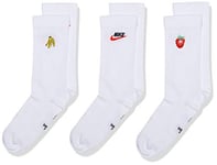 Nike Y NK Everyday LTWT Crew 3PR Chaussettes Garçon, wh(to)/Wh(SY)/Wh(to), FR : M (Taille Fabricant : M)