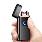 Achort Windproof Dual Arc Lighter, Electric USB Rechargeable Flameless Lighter Plasma Lighter with Battery Indicator for Fire, Cigarette, Candle Outdoors Indoors