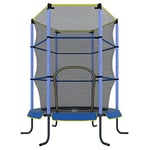 Ultrasport Trampoline d'intérieur pour enfant Jumper 140 cm, trampoline jeu et fitness pour les enfants à partir de 3 ans Sécurisé par un filet des bords rembourrés pour être utilisé en chambre (Bleu)