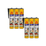 Lot de 6 mastics colles Sika Sika flex pro 11 fc Purform - Noir - 300ml - 659664 - Noir