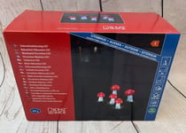 Outdoor 5 Piece LED Illuminated Acrylic Mushrooms Red/White - NEW - Sealed