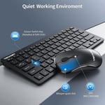 TECKNET Wireless Keyboard and Mouse Combo Slim Bluetooth Set UK MAC PC LAPTOP