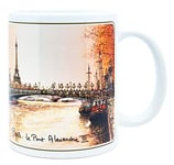 DESSAPT Arts - Paris le Pont Alexandre III et la Tour Eiffel - Mug Céramique 325 ml - Cadre Doré