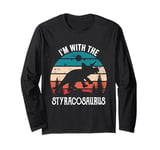 I'm With The Dinosaur Styracosaurus, Retro Dino Gifts Kids Long Sleeve T-Shirt