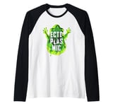 Ghostbusters Ectoplasmic Slimer Fill Big Chest Logo Raglan Baseball Tee