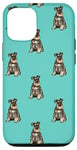 iPhone 15 Pro Blue Miniature Schnauzer Pattern Dog Case