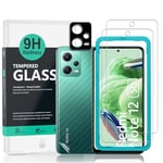 Ibywind Screen Protector (2 Pack) For Xiaomi Redmi Note 12 5G,9H Hardness Tempered Glass,With 1Pc Metal Camera Lens Protector,1Pc Back Protector,Easy to Install