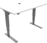 VersaStand, To-bens hæve-/sænkebord, firkantet, hvid/sølv, H122x120x60 cm, mfc