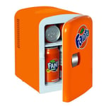 Coca-Cola Fanta Mini Fridge For Bedrooms 4L Small Fridge 6 Can Table Top Fridge Quiet Mini Fridges For Skincare Food Drinks Kids Home Car & Travel 12v Portable Cooler Warmer Refrigerator, Orange