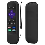 TNP Case Cover for Roku Remote Control Stick (Black) Roku Express/Premiere Roku 1/2/3 (HD XD XS N1 LT) RC68/RC69/RC108/RC112 with Shock Protection Skin-Friendly Silicone Anti-Lost Loop, 1 Pack