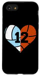 iPhone SE (2020) / 7 / 8 Volleyball Basketball Number 12 Jersey Funny Heart Game Day Case