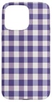 iPhone 15 Pro Max Purple White Checkered Plaid Flannel Gingham Pattern Checker Case