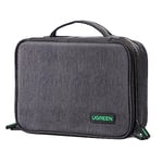 UGREEN Sac Câble Multifonctionnel Rangement Électronique Pochette Protection de Voyage Organisateur 2 Couches pour Tablette Chargeur Adaptateur Disque Dur Externe Câble USB Écouteur Carte Mémoire