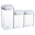 3 Piece Flip Lock Plastic Food Storage Containers Set