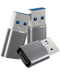 Orangeck Adaptateur USB C 3.1 Femelle vers USB Mâle 3-Pack, Adaptateur USB Type C vers USB A, Charge Rapide et Data Sync pour iPhone 15/14/13/12, Samsung Galaxy S23/S22/S21/Note 20/A90, ChromeBook