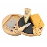 20cm Slate Round Wooden Cheese Board | Cheese Serving Platter Set Serving Board