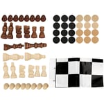 Wooden Wood Chessboard Chess Pieces Draughts Set Intellectual Game Supply UK