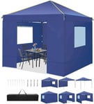 TOOLUCK Barnum Pliant 3x3m Tonnelle Pliante 3x3 Tonnelle de Jardin Exterieur Imperméable Professionnel Tente de Reception avec 4 Côtés, Bleu Foncé