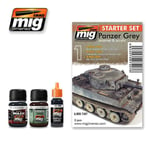 PANZER GREY Starter Set 3 jar Paint Modelling AMMO By Mig Jimenez MIG7407