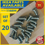 20-Pack IKEA Screws 116894 - Compatible with Hemnes, Brimnes, Malm Furniture