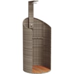 Douche d'extérieur gris 100x100x241,5 cm poly rotin bois acacia Vidaxl Grey