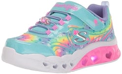 Skechers Mixte Enfant Flutter Heart Lights Groovy Swirl, Turquoise, 31 EU