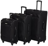 American Tourister Pop Max Valise Souple à roulettes pivotantes, Noir, 3-Piece Set (21/25/29), Pop Max Valise Souple à roulettes pivotantes