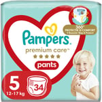 Pampers Premium Care Pants Junior Size 5 disposable nappy pants 12-17 kg 34 pc