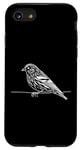Coque pour iPhone SE (2020) / 7 / 8 Line Art Oiseau et Ornithologue Pin Siskin
