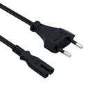 Tolesum 1.5M (4.9FT) Câble d'alimentation EU Plug C7 Bipolaire 2 Câble pour PS5 / PS4 / PS3 / Xbox Série X/S - Noir