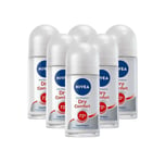 Nivea Dry Comfort Women Roll-on Deodorant Antiperspirant 50ml 3, 6 Pack