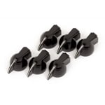 PURE VINTAGE BLACK "CHICKEN HEAD" AMPLIFIER KNOBS, (6)