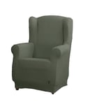 Estoralis | Borneo | Housse de Chaise à Oreilles | Tissu Super élastique C/ 12 Vert Foncé | pour Fauteuil à Oreilles de 70 à 110 cm. | Protecteur de qualité | Adaptable à Tous Types de bergères