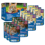 12 x 85 g Bozita Pouch våtfoder katt till sparpris! - Bitar i gelé Sterilised mixpack köttmeny