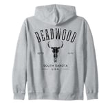 Deadwood South Dakota USA Vintage Distressed Style Design Zip Hoodie