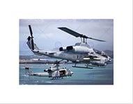 Wee Blue Coo War Air Force Helicopter AH1W Super Cobra Uh1y Huey Wall Art Print