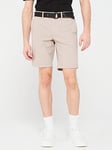 Calvin Klein Modern Twill Slim Shorts With Belt - Light Grey