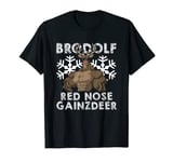 Brodolf The Red Nose Gainzdeer Muscle Reindeer Costume T-Shirt